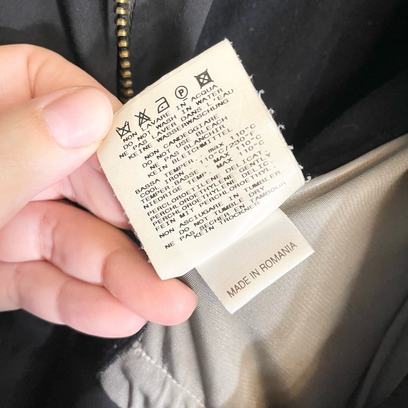 Post Card black Hooded Coat Italian Double Zipper Puffer Jacket Size 4 - Picture 3 of 16